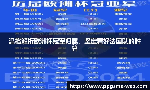 温格解析欧洲杯冠军归属，坚定看好法国队的胜算